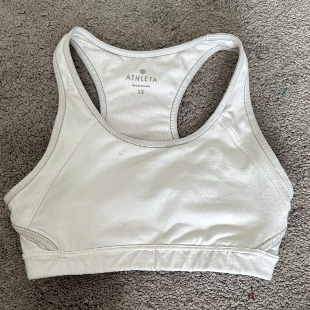 Athleta White Racerback Sports Bra